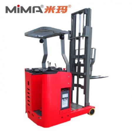 Customized reachtruck with narrow overhead guard
